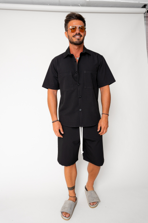 Summer Sets - Set shirt and short pants Black