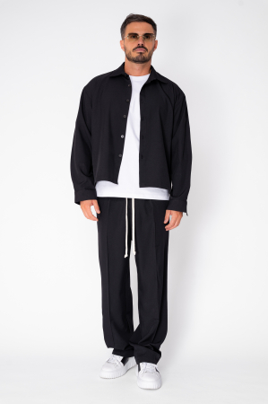 Set Shirt botton closure and Long Trousers Black [1]