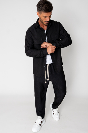 Seturi Imbracaminte - Set Camasa cu nasturi si Pantalon lung Black