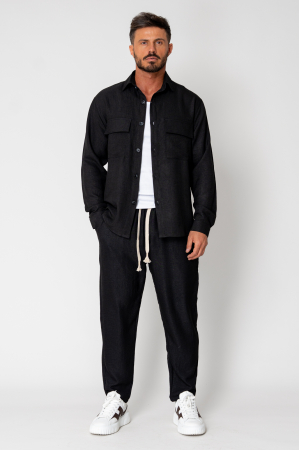 Set Camasa cu nasturi si Pantalon lung Black [1]
