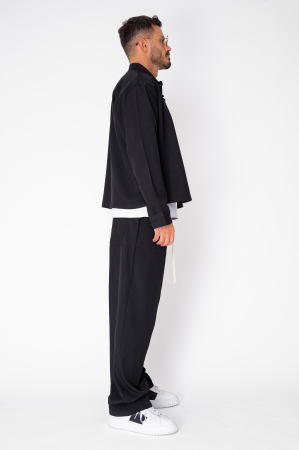 Set Shirt botton closure and Long Trousers Black [2]