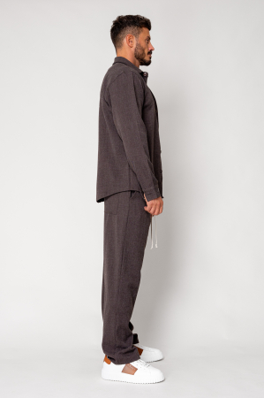 Set Button-down shirt and long pants Brown [2]