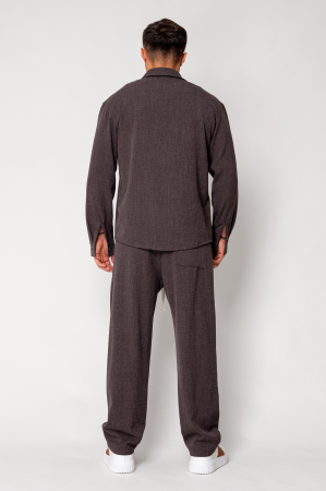 Set Button-down shirt and long pants Brown [3]