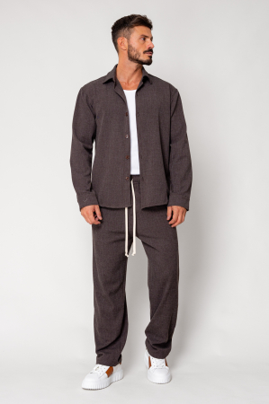 Set Button-down shirt and long pants Brown [1]