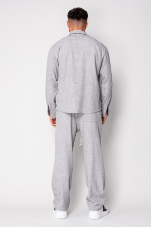 Set camasa cu nasturi si pantalon lung Light Grey [3]