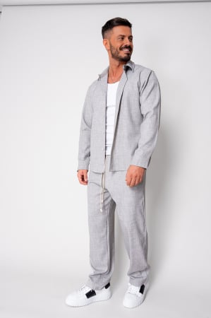 Sale Men - Set Button-down shirt and long pants Light Grey