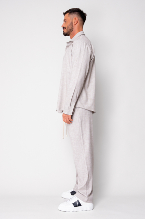 Set camasa cu nasturi si pantalon lung Light Beige [2]