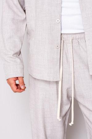 Set camasa cu nasturi si pantalon lung Light Beige [4]