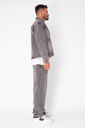 Set button-down shirt and denim trousers Grey [3]