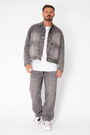 Set button-down shirt and denim trousers Grey [1]