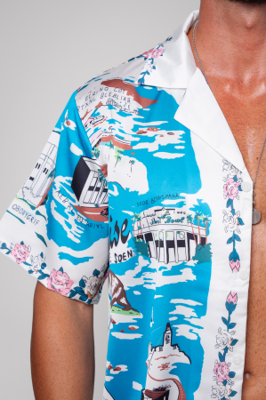 Set Camasa maneca scurta si pantalon scurt White/Blue [3]