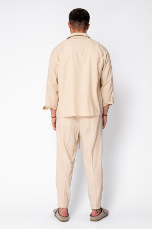 Set Oversized IN Shirt and Long Pants Beige [3]