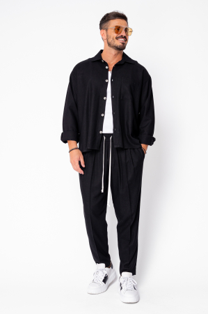 Set Oversized IN Shirt and Long Pants Black [1]