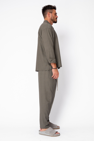 Set Oversized IN Shirt and Long Pants Khaki [2]