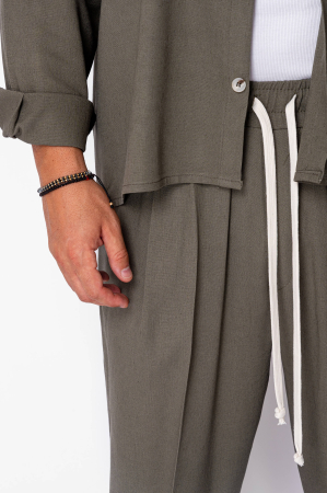 Set Oversized IN Shirt and Long Pants Khaki [4]