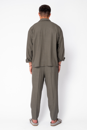 Set Oversized IN Shirt and Long Pants Khaki [3]