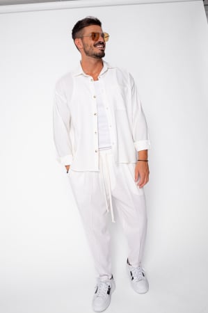 NEW - Set Oversized IN Shirt and Long Pants Off White