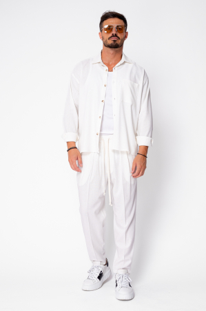 Set Oversized IN Shirt and Long Pants Off White [1]