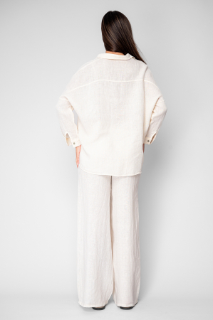 Set Camasa si Pantalon din 100% in Cream [3]