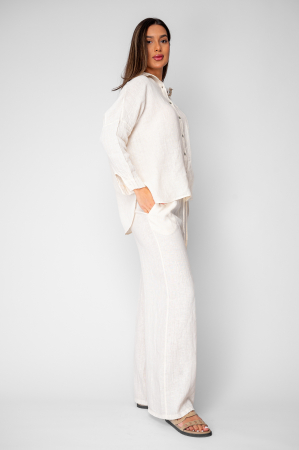 Set Camasa si Pantalon din 100% in Cream [1]
