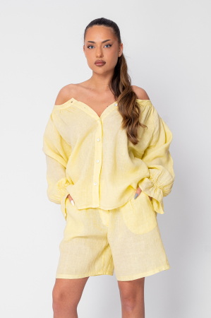 Set Camasa si Pantaloni scurti din 100% in Yellow [2]