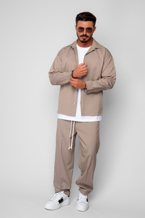 Beige Shirt and Long Pants Set [1]