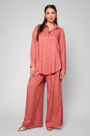 PROMOTII - Set Gabrielle Camasa si Pantalon lung Powder Coral