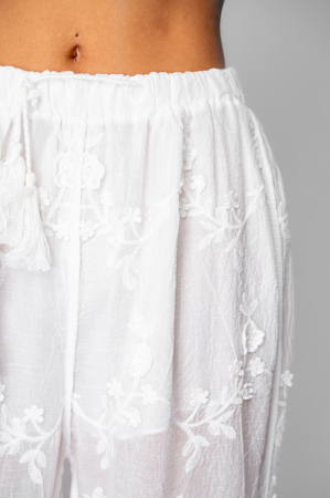 Set Camasa si Pantalon lung cu broderie White [4]