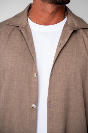 Set Camasa si pantalon lung cu snur Beige [4]