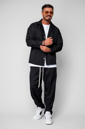 Set Camasa si pantalon lung cu snur Black [1]