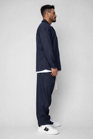 Set Camasa si pantalon lung cu snur Navy [1]
