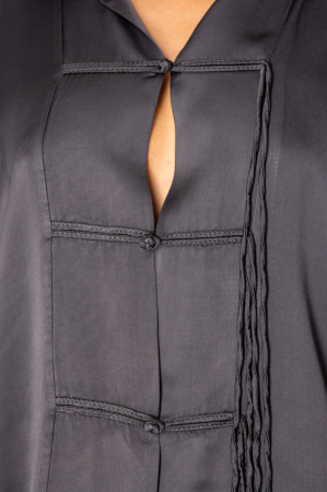 Set Shirt and Long Pants in Silk Micro Grey Anthracite [2]