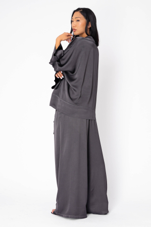 Set Shirt and Long Pants in Silk Micro Grey Anthracite [1]