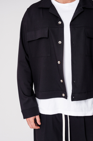 Set Camasa cu buzunare si pantalon lung Oversized Black [4]