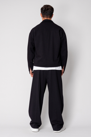 Set Camasa cu buzunare si pantalon lung Oversized Black [3]