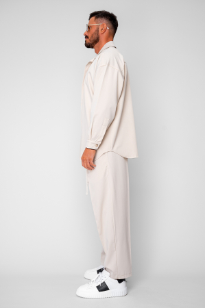 Set Camasa si Pantalon Lung drept Beige [1]