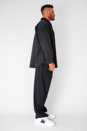 Set Camasa si Pantalon Lung drept Black [2]