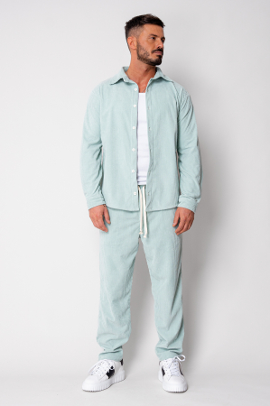 Set Camasa si Pantalon Lung drept din reiat Mint [1]