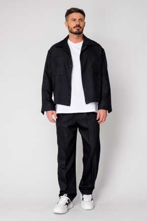 Set Camasa si pantalon lung Oversized Black [1]