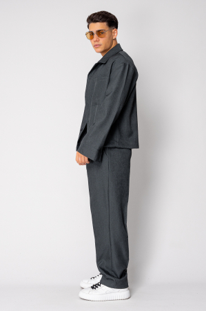 Set Camasa si pantalon lung Oversized Grey Anthracite [2]