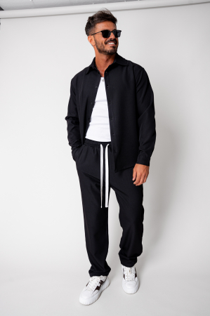 Set camasa si pantalon lung Premium Edition Black New [4]