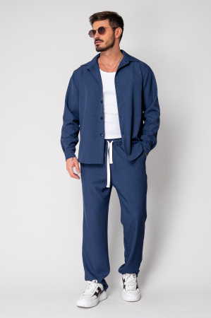 Set camasa si pantalon lung Premium Edition Dark Blue New [1]