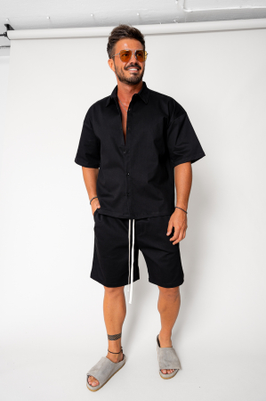 Summer Sets - Set shirt and short pants Black New