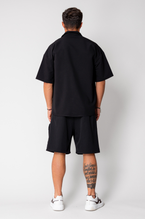 Set camasa si pantalon scurt cargo Black [3]