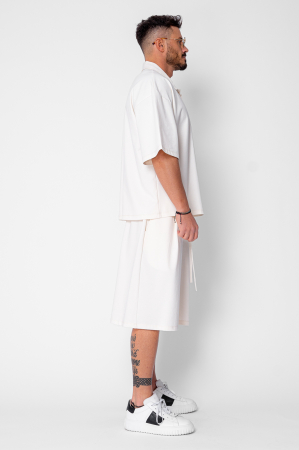 Set camasa si pantalon scurt Cream [2]