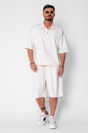 Set camasa si pantalon scurt Cream [1]