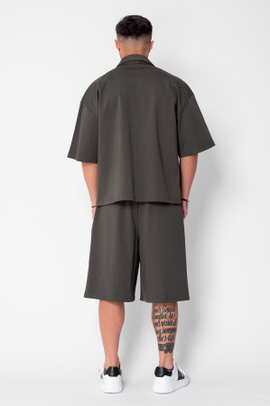 Set camasa si pantalon scurt Dark Green [3]