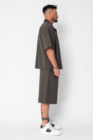 Set camasa si pantalon scurt Dark Green [2]