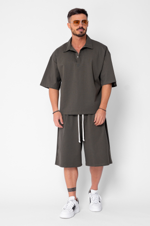 Set camasa si pantalon scurt Dark Green [1]