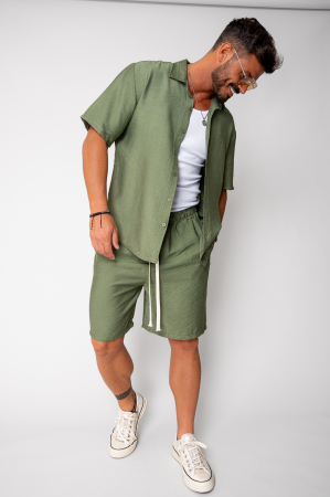 Summer Sets - Set shirt and shorts Dark Olive